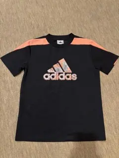 adidas 黒オレンジ Tシャツ 140cm