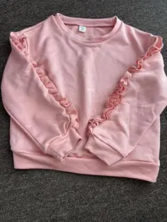 SHEIN フリル付きピンクトレーナー 10Yのサムネイル
