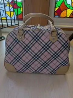 BURBERRY BLUELABEL ボストンバッグピンクノバチェック