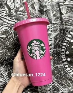 海外限定　スターバックス　ヨーロッパ　リユーザブルカップ　ピンク　コールドカップ