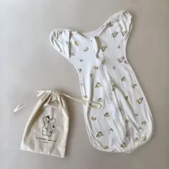 【巾着付き】Copertaスワドル 新生児　レモン柄　Mサイズ