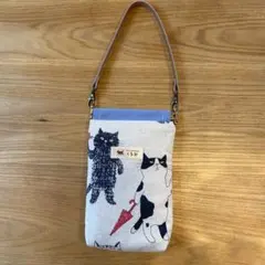 猫柄バネ口スマホポーチ