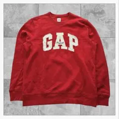 00s ギャップ GAP スウェット レッド ロゴ刺繍 M