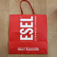 DIESEL ディーゼル ショップ袋 赤 大きめ 31×30 新品未使用