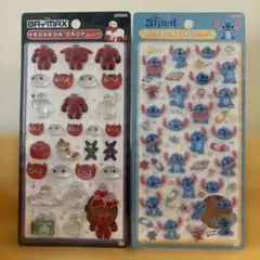 ディズニー ボンボンドロップシール ベイマックス スティッチ 2種