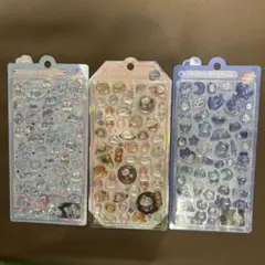 ボンボンドロップシール　オリジナル　もちもち　よるねこ　みずいろ　３個セット