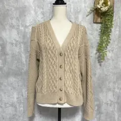【ローリーズファーム】ニットカーディガン ケーブルニット 手洗い可能 F