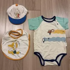 ＊moimoln＊半袖ロンパース　帽子　スタイ　３点セット