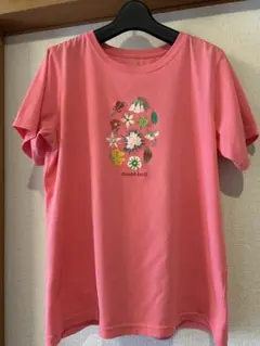 mont-bell 花柄プリント 半袖Tシャツ ピンク