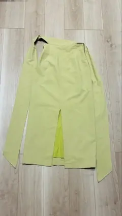 CLANE ラップデザイン ロングスカート ライム サイズ0 美品のサムネイル