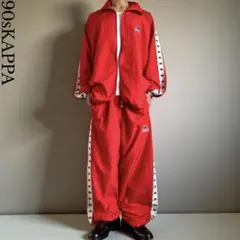 USA製90s OLD KAPPA ロゴテープナイロンセットアップ上下 Y2K