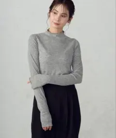 COMME CA ISM「宮城舞さん着用」シアー テレコ ハイネックカットソー