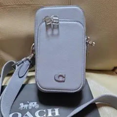 COACH ライトグレー フォーンクロスボディバッグ