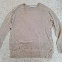 ZARA KNIT ベージュ 長袖ニットセーター EUR L薄手