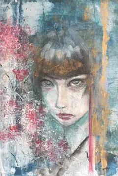 水彩 美人画 抽象 現代アート アナログアート イラスト 原画 インテリア