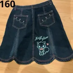mezzo piano デニムスカート 刺繍 スカラップ平成レトロＹ2Kのサムネイル