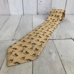 HERMES エルメス シルクネクタイ 馬柄 クリームイエロー系
