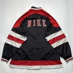 90s ナイキ 白タグ トラックジャケット L 黒 ビッグスウッシュ☆7285