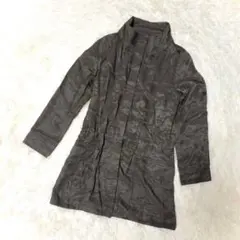 ミッシェルクラン ミリタリースプリングコート(M)薄手 カーキ 光沢感