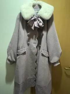 axes femme ファー付きロングコート