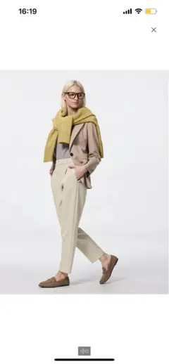 GU ストレッチテーパードパンツ ベージュ Mサイズ