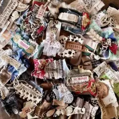 ジャンクジャーナル　レオパード　秋冬　リメ缶　革タグ　ビンテージ