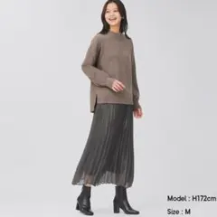 【美品】ジーユー シャイニープリーツスカート ブラック