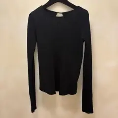 【美品】黒 リブ編み 長袖トップス　AULA AILA