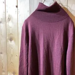 ss2531 バナーバレット タートルネック ニットワンピース エンジ 38