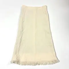 【美品】 Aquascutum 裾フリンジ ウール混 ロングスカートのサムネイル