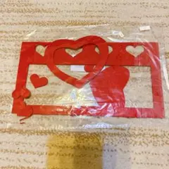 寝相アート 月齢フォト　フェルトフォトフレーム　ハート　赤　記念撮影