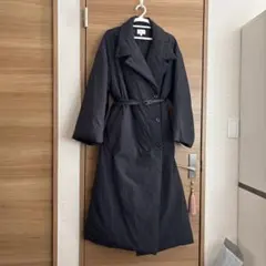 美品 Ballsey パデットタフタ ベルテッドコート ブラック 洗える 