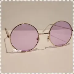 ◀︎パープル ラウンド型　サングラス 丸メガネ　男女兼用　おしゃれ