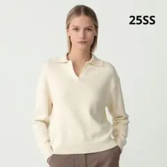 美品 Theory 25SS 定価4.3万 ポロニット 手洗い可能 アイボリー