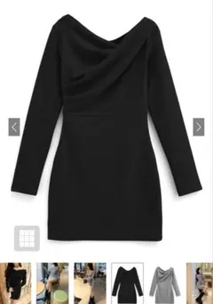 【完売商品】3Wayドレープカシュクールワンピース M ブラックdk1329