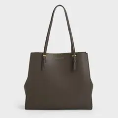 チャールズアンドキース　トートバッグ　ブラウン