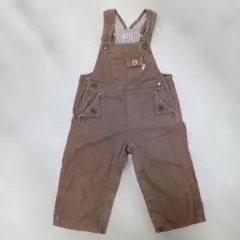 ミキハウスファースト　ブラウン コットン オーバーオール　80