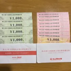 コジマ　ビックカメラ株主様お買物優待券 合計¥1,000×12枚