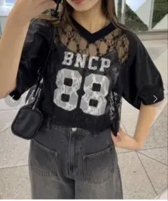 CIAOPANIC 半袖 レースドッキングフットボールTee