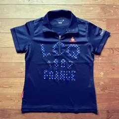 ルコック　スポルティフ ポロシャツ 半袖 ハーフジップ ネイビー レディース M