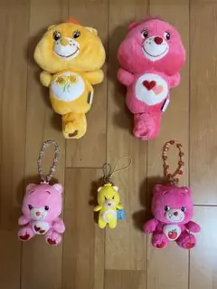 未使用 ケアベア ぬいぐるみ ストラップ ５個セット