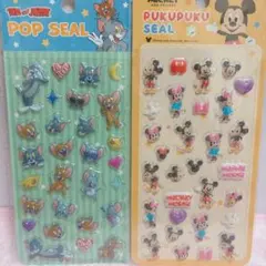 【最安値】正規品ぷくぷくシール ミッキーマウスミニーマウス トムとジェリー