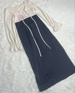 mily bilet チョーカーデザインレイヤード風ドッキングナローワンピース