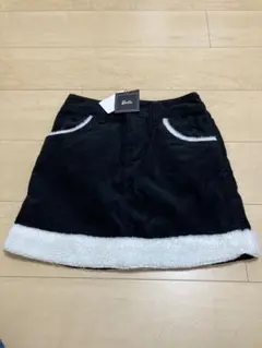 新品 Barbie スカート 160 コーデュロイ 裏ボア ハートポケット 黒