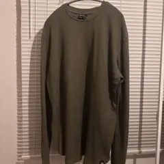 サーマル ロンt オリーブ サイドジップ