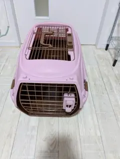 2方向開閉　小型犬、猫用キャリーバッグ　ピンクブラウンのサムネイル