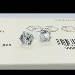 【再販】スワロフスキークリスタル製　樹脂ポストピアス　6ｍｍ【クリスタル】