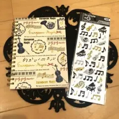 平成レトロ　リングノート　シール　クラックス　音楽　ノート　ファンシー