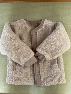 【OMNES】リバーシブルボアジャケット ベージュ 100cm