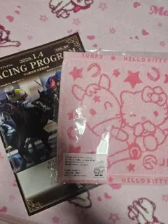 ハローキティ　JRA　ハンドタオル　レーシングプログラム